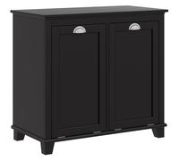 HOMCOM Dual Tilt out Laundry Hamper Cabinet Bathroom Storage Cabinet with 2-Compartment Hamper Modern Floor Cabinet for Washroom Black