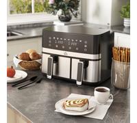HOMCOM Dual Zone Air Fryer 8.5L with SYNCFinish 2700W - 2x the Taste, Double the