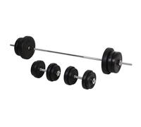Homcom Dumbbell And Barbell Set With 65Kg Adjustable Weights, For Home Gym