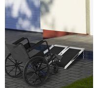 HOMCOM Duo Wheelchair Ramp Pushchair Mobility Assistance With Carry Handle 72x61cm, Silver