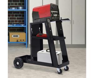 HOMCOM DURHAND 3 Tier Welding Cart Welder Trolley for Gas Bottles w/ Wheels - Black