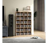 HOMCOM DVD CD Media Storage Rack, Video Display Unit, Natural