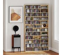 Homcom Cd Dvd Media Storage Shelves Display Shelf Racks Wooden Frame In Light Oak Light Oak