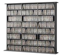 Homcom Dvd Storage Unit, Media Storage Shelf With 24 Compartments, Black Black