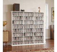 Homcom Dvd Storage Unit, Media Storage Shelf With 24 Compartments, White