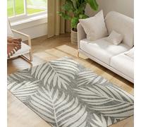 HOMCOM Easy-Cleaning Machine Washable Rug for Patio, Garden, Grey