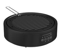 HOMCOM Electric Ceramic Hob with Grill Plate, Multifunctional 36cm Plug in Electric Hob with 4 Heat Levels for All Type Pot