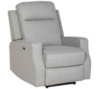 HOMCOM Electric Fabric Recliner Armchair, Reclining Chair with Adjustable Leg Rest, USB Port, for Limited Space Home Living Room, Grey Grey