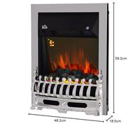 Homcom Electric Fireplace 1 & 2Kw Led Fire Remote Control Heater Silver