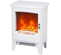 Electric Fireplace Freestanding w/Realistic Flame Effect, White HOMCOM White One Size