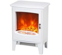 Electric Fireplace Freestanding w/Realistic Flame Effect, White HOMCOM White One Size