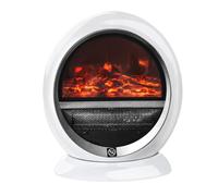 Etna 1.5kW Freestanding Electric Fireplace Heater with LED Flame Rotatable Head - White