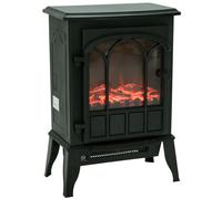 HOMCOM Freestanding Electric Fireplace Heater Stove with LED Flame Effect 1000W/2000W Black (Type B)