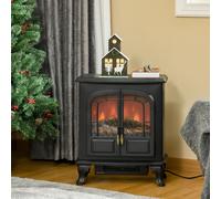 Homcom Electric Fireplace Stove Heater with LED Fire Flame Effect