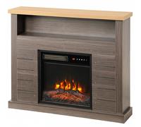 HOMCOM Electric Fireplace Suite, 1800W Electric Fire and Surround with LED Flame, Remote, Thermostat Overheat Protection