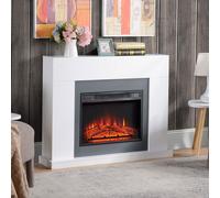 HOMCOM Electric Fireplace Suite w/ Remote Control Overheat Protection, 2000W
