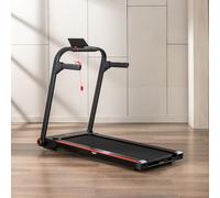 HOMCOM Electric Folding Treadmill w/ Wheels, Safety Button and LED