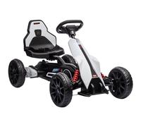 HOMCOM Electric Go Kart for Kids, 12V Battery Powered Drift Kart with Dual Speed, Forward and Reverse, Safety Belt for Boys and Girls, Ages 3-8 Years, White
