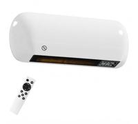 HOMCOM Electric Heater 2000W Ceramic Space Heater Wall Mounted Fan White | Adjustable Thermostat, Weekly Timer, Oscillation, Open Window Detection, 24H Timer, Remote Control, Children Lock