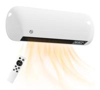 HOMCOM Electric Heater, 2000W Ceramic Space Heater, Wall Mounted, with Fan, Adjustable Thermostat, Weekly Timer, Oscillation, Open Window Detection, 24H Timer, Remote Control, Children Lock, White