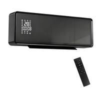 HOMCOM Black Ceramic Wall Mounted Electric Heater with Fan 2000W - Size: 24 x 16 x 58cm - Wilko