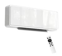 HOMCOM Electric Heater, 2000W Ceramic Wall Mounted Space Heater with Fan, Adjustable Thermostat, Weekly Timer, Oscillation, Open Window Detection, 24H Timer, Remote Control, Glass Panel, White