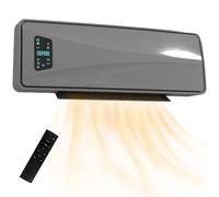 HOMCOM Electric Heater, 2000W Ceramic Wall Mounted Space Heater with Fan, Adjustable Thermostat, Weekly Timer, Oscillation, Open Window Detection, 24H Timer, Remote Control, Grey