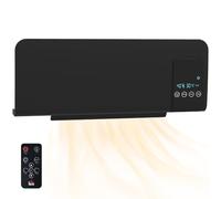 HOMCOM Electric Heater, 2000W Wall Mounted Ceramic Space Heater, Black | Remote Control, 2 Modes, Timer, Oscillation, Overheat Protection, for Home