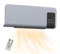 HOMCOM Electric Heater, 2000W Wall Mounted Ceramic Space Heater with Remote Control, 2 Modes, Timer, Oscillation, Overheat Protection for Home, Grey Grey