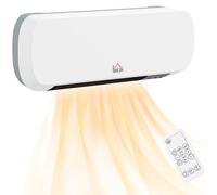 HOMCOM Electric Heater, 2000W Wall Mounted Ceramic Space Heater with Remote Control, 3 Modes, Timer, Overheat Protection for Home, White
