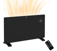 1500W Electric Space Heater Radiator Wifi Smart App 24Hr 7 Day Timer HOMCOM Black One Size