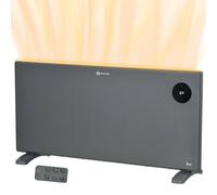 Homcom Electric Heater With Adjustable Thermostat, Freestanding Or Wall Mounted, Grey Grey