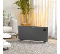 Homcom Electric Heater With Adjustable Thermostat, Freestanding Or Wall Mounted, Grey Grey One Size