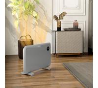 Electric Heater with Adjustable Thermostat, Freestanding or Wall Mounted HOMCOM Grey One Size