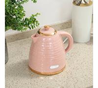 HOMCOM Electric Kettle 1.7L, Fast Boil, 3kW Cordless Water Kettle with Removable Washable Anti-scale Filter, UK Otter Thermostat, Auto Shut-off, 360° Swivel, BPA Free, Pink Water Ripple Texture