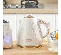 HOMCOM Electric Kettle, 1.7L, Fast Boil, 3kW Cordless Water Kettle with Removable Washable Anti-scale Filter, Auto Shut-off, 360° Swivel, UK Otter Thermostat, BPA Free, Cream White