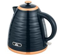 HOMCOM Electric Kettle 1.7L Fast Boil 3kW Cordless Water Kettle Dark Blue | Removable Washable Anti-scale Filter, UK Otter Thermostat, Auto Shut-off, 360° Swivel, BPA Free, Water Ripple Texture