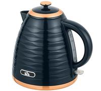 HOMCOM Electric Kettle 1.7L, Fast Boil, 3kW Cordless Water Kettle with Removable Washable Anti-scale Filter, UK Otter Thermostat, Auto Shut-off, 360° Swivel, BPA Free, Dark Blue Water Ripple Texture