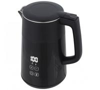 HOMCOM Electric Kettle, 1.7L Fast Boil 3kW Water Kettle with UK Strix Thermostat, LED Display, Keep Warm Function, Auto Shut-off and Boil-Dry Protection, Black