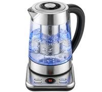 HOMCOM Electric Kettle, 1.7L Fast Boil 3KW Water Kettle with UK Strix Thermostat, Tea Infuser, Keep Warm Function, Auto Shut-off and Boil-Dry Protection, Silver Tone