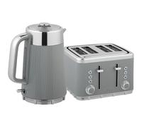 HOMCOM Electric Kettle and Toaster Set, 3000W 1.7L UK Strix Thermostat Rapid Boil Jug Kettle with Limescale Filter, Cool Touch Body, 4 Slice Toaster with 7 Browning Controls, Crumb Tray, Tan