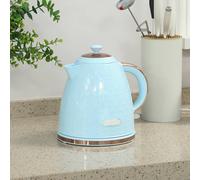 HOMCOM Electric Kettle, 1.7L, Fast Boil, 3kW Cordless Water Kettle with Removable Washable Anti-scale Filter, Auto Shut-off, 360° Swivel, UK Otter Thermostat, BPA Free, Light Blue