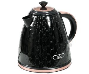 HOMCOM Electric Kettle Fast Boil 1.7L 3kW Cordless Water Kettle Black