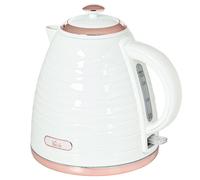 HOMCOM Electric Kettle, Fast Boil, 1.7L, 3kW, Swivel, Ripple - White - 24.1L x 19.5W x 23.2Hcm