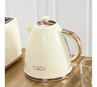 HOMCOM Electric Kettle 1.7L Fast Boil 3000W Cordless Water Kettle Beige | Removable Washable Anti-scale Filter, Auto Shut-off, 360° Swivel