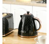 Homcom Electric Kettle, Fast Boil, 1.7L, 3Kw, Swivel, Auto Shut-Off, Black