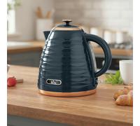 HOMCOM Electric Kettle, Fast Boil, 1.7L, 3kW, Swivel, Dark Blue Ripple HOMCOM Dark Blue