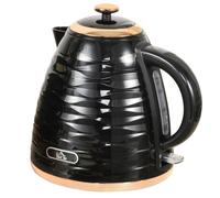 HOMCOM Electric Kettle, Fast Boil, 1.7L, 3kW, Swivel, Black Ripple