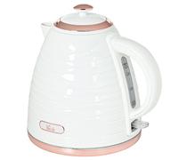 HOMCOM Electric Kettle 1.7L, Fast Boil, 3kW Cordless Water Kettle with Removable Washable Anti-scale Filter, UK Otter Thermostat, Auto Shut-off, 360° Swivel, BPA Free, Cream White Water Ripple Texture