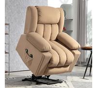 Electric Lift Recliner Chair with Vibration Massage, Heat, USB HOMCOM Light Brown 2 Pack